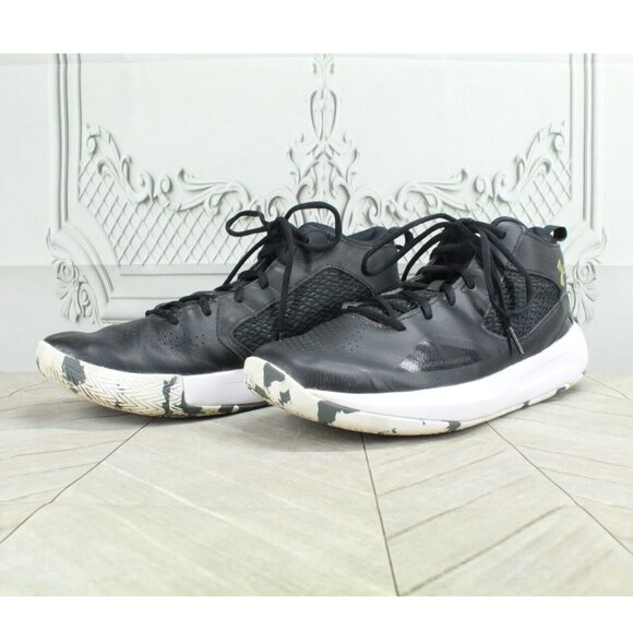 Under Armour YMUV Black Leather Mesh Lightweight Basketball Shoes 11.5 - Picture 2 of 9